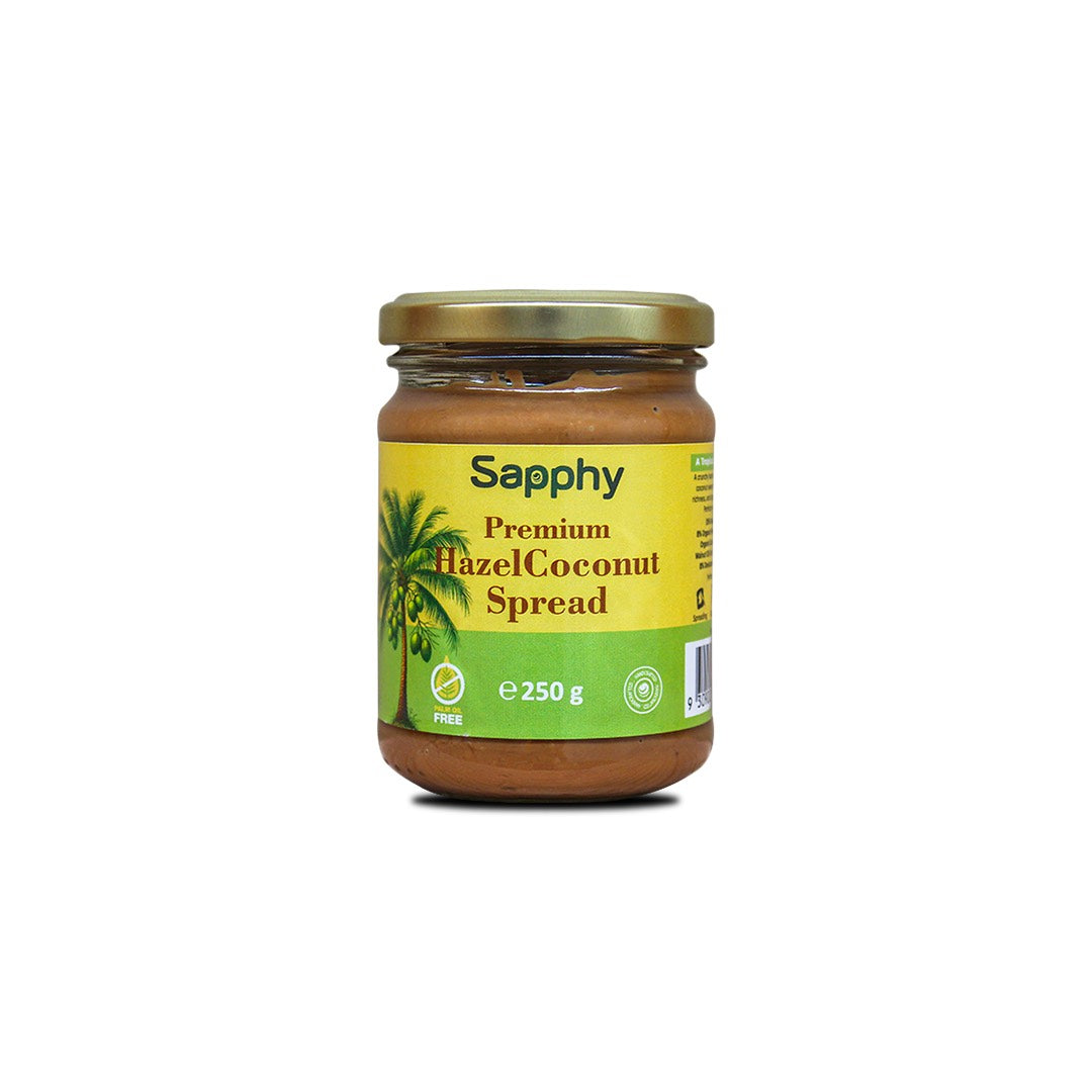 Sapphy Premium HazelCoconut Spread – 250g | Coconut-Infused Hazelnut Spread | Palm Oil-Free
