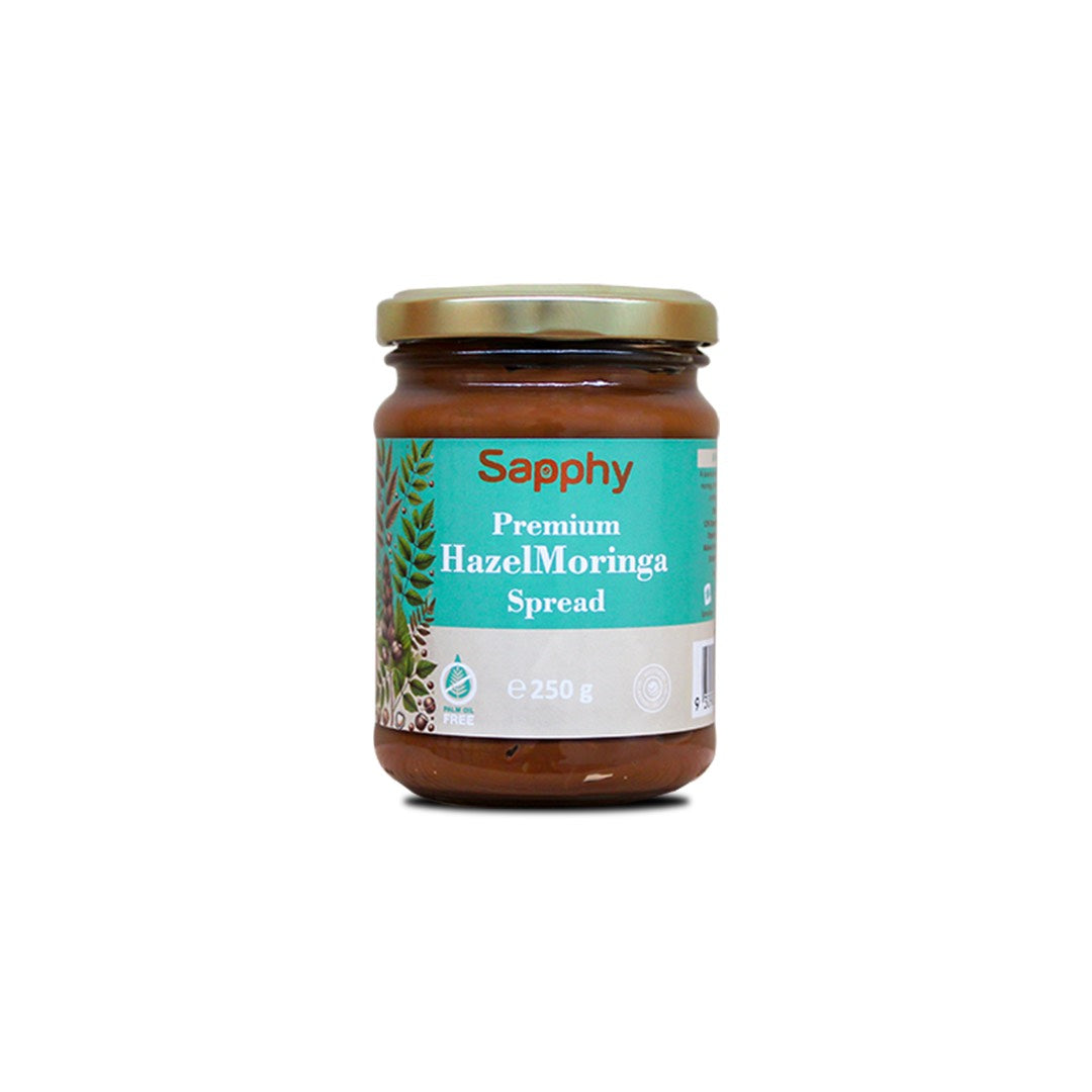 Sapphy Premium HazelMoringa Spread – 250g | Superfood Blend with Moringa & Omega-3 | Palm Oil-Free