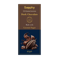 Sapphy Premium 75% Dark Chocolate – 80g | Made with Coconut Sugar