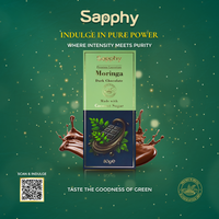 Sapphy Premium Moringa Dark Chocolate – 80g | Made with Coconut Sugar & Antioxidant-Rich Moringa